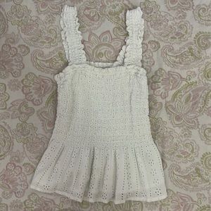 Hollister white eyelet tank top - size XS